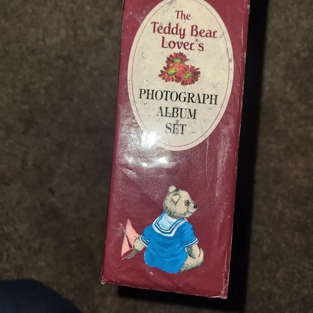 Teddy Bear Lovers‎ PHOTOGRAPH ALBUM Book SET Bow Closures With Sleeve Vintage